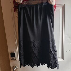 Dainty Jewells Black Lace Midi Skirt